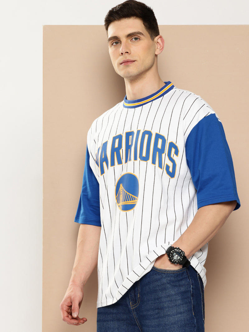 Golden State Warriors Striped Oversized T-Shirt