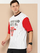 Chicago Bulls Striped Oversized T-Shirt