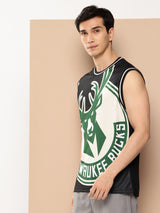 Milwaukee Bucks: Oversized Logo Sleeveless Jersey - Black