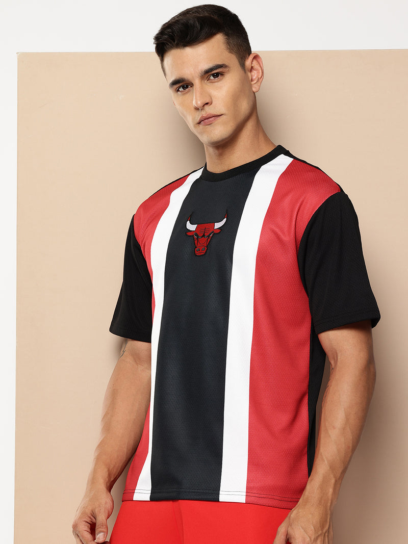 Chicago Bulls Striped Oversized T-Shirt