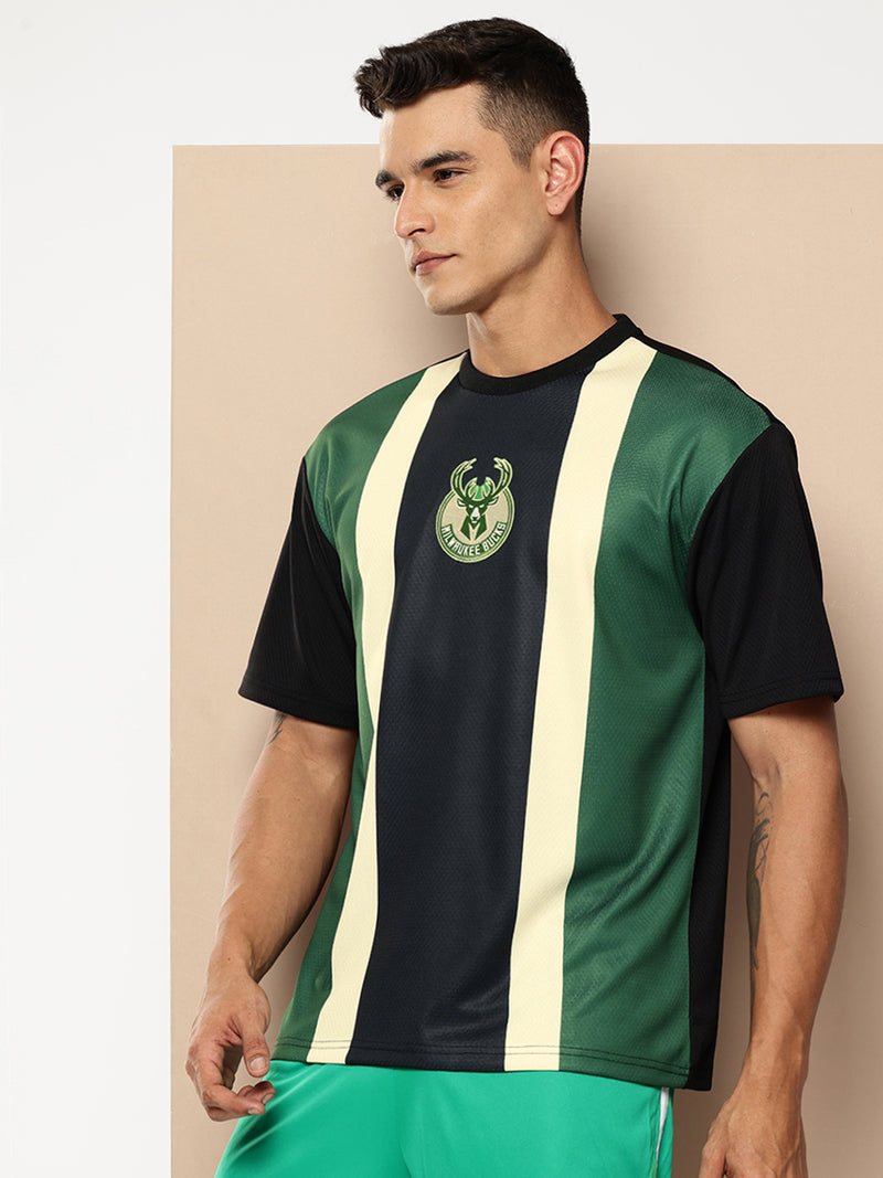 Milwaukee Bucks Striped Oversized T-Shirt