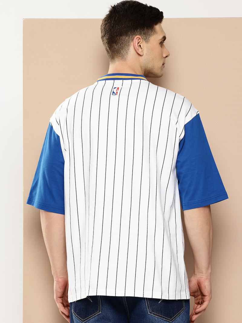 Golden State Warriors Striped Oversized T-Shirt