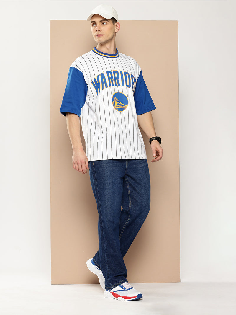 Golden State Warriors Striped Oversized T-Shirt