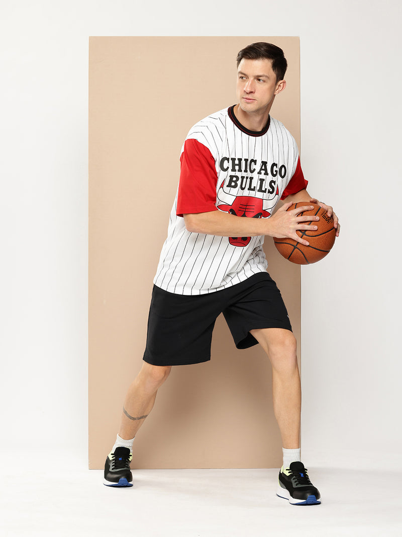 Chicago Bulls Striped Oversized T-Shirt