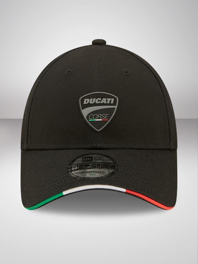 Ducati Corse Tricolour Flag Sandwich Black 9FORTY Adjustable Cap