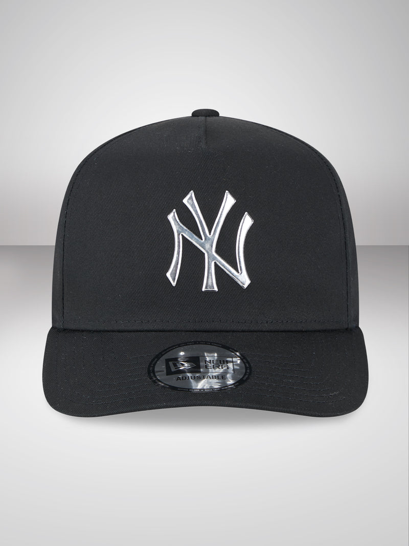 New York Yankees Foil Pack Black A-Frame Trucker Cap