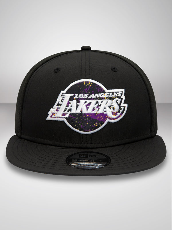 LA Lakers Print Infill Black 9FIFTY Snapback Cap