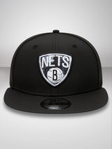 Brooklyn Nets Print Infill Black 9FIFTY Snapback Cap