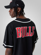 Chicago Bulls NBA Baseball Jersey Black T-Shirt - New Era