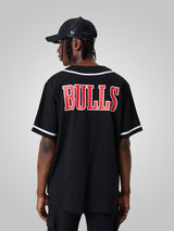 Chicago Bulls NBA Baseball Jersey Black T-Shirt - New Era