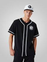 Brooklyn Nets NBA Baseball Jersey Black T-Shirt - New Era