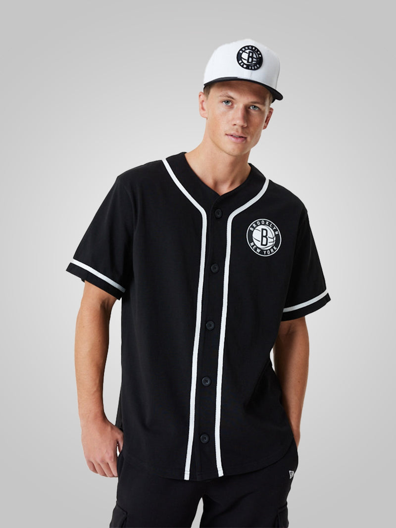 Brooklyn Nets NBA Baseball Jersey Black T Shirt New Era Shop The Arena