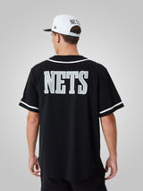 Brooklyn Nets NBA Baseball Jersey Black T-Shirt - New Era