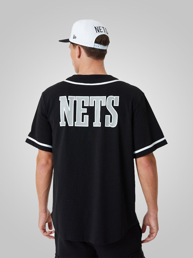 Brooklyn Nets NBA Baseball Jersey Black T Shirt New Era Shop The Arena