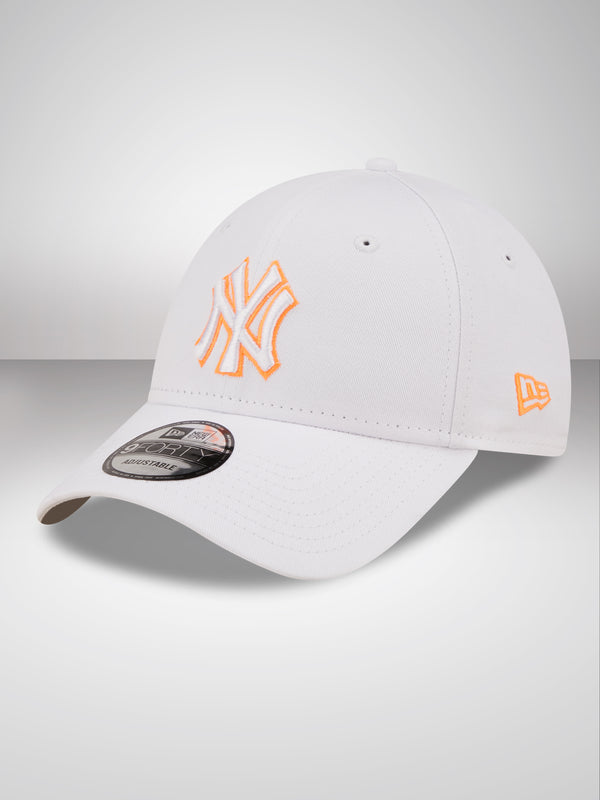 New York Yankees Neon Outline White 9FORTY Adjustable Cap