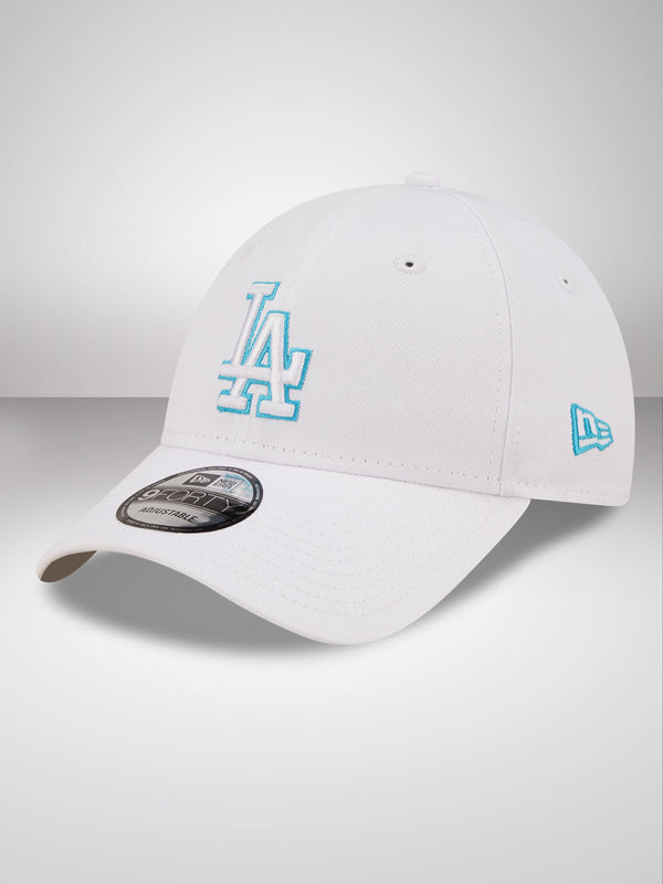LA Dodgers Neon Outline White 9FORTY Adjustable Cap