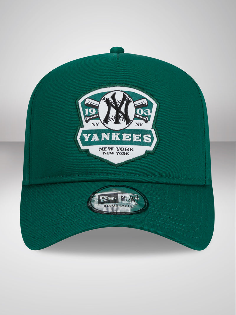 New York Yankees MLB Patch Green A-Frame Trucker Cap