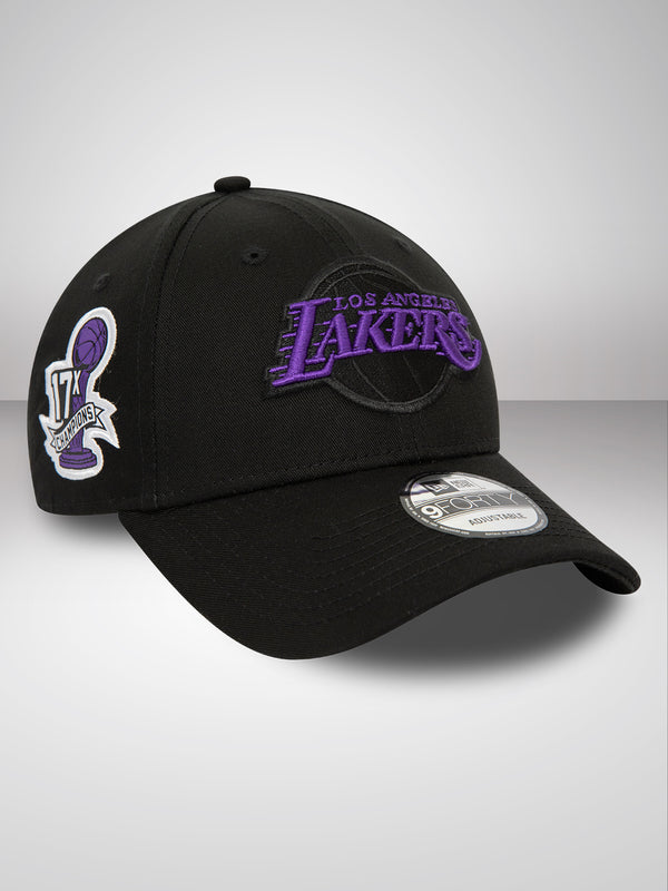LA Lakers NBA Side Patch Black 9FORTY Adjustable Cap