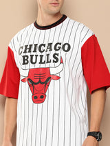 Chicago Bulls Striped Oversized T-Shirt