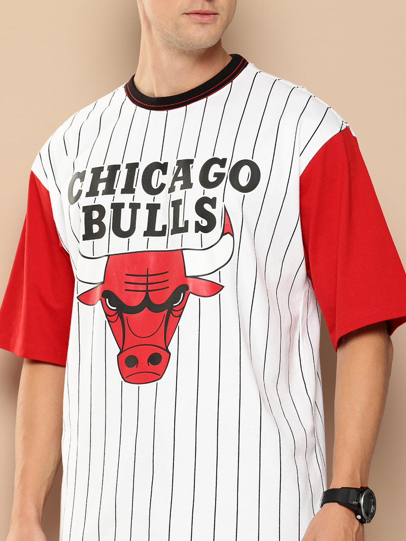 Chicago Bulls Striped Oversized T-Shirt