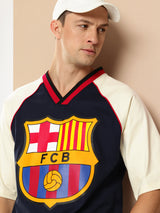 FC Barcelona Contrast Colour Oversized T-Shirt