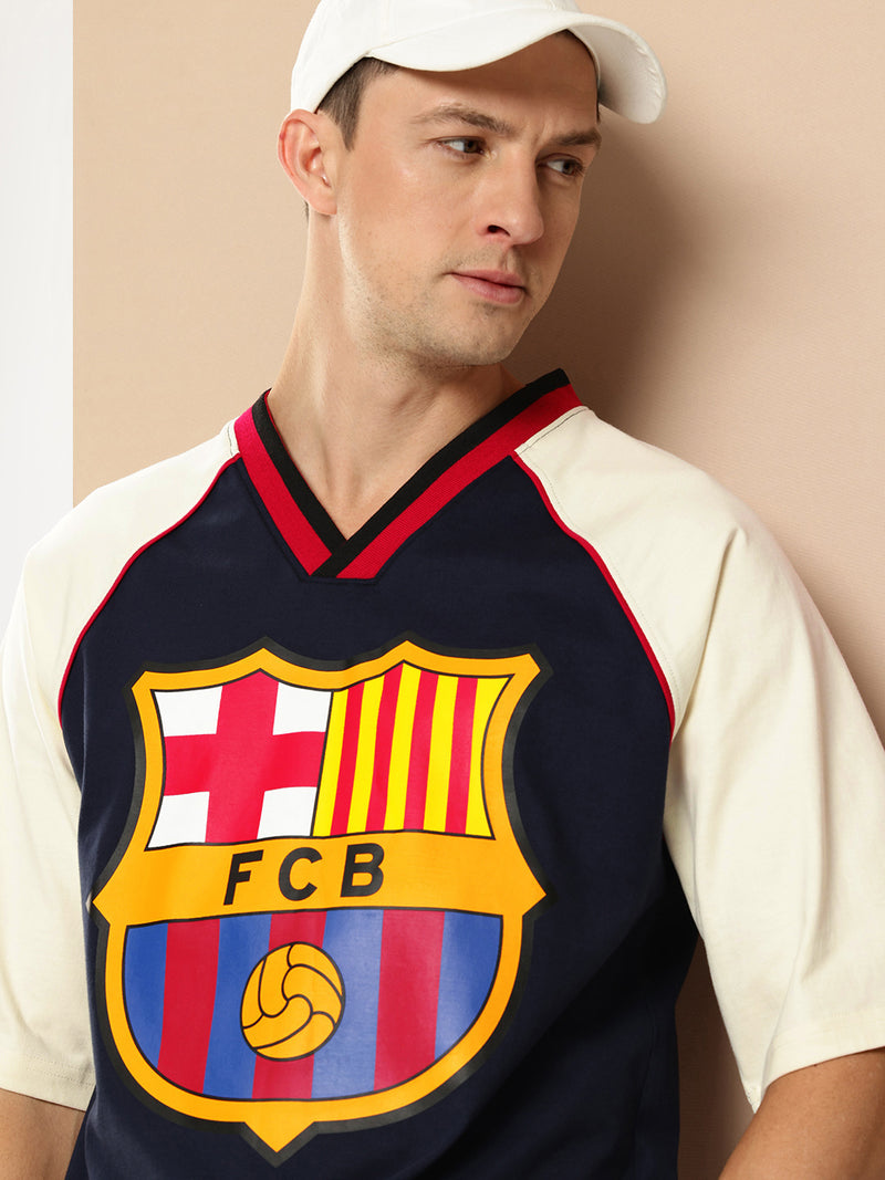 FC Barcelona Contrast Colour Oversized T-Shirt