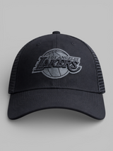 Los Angeles Lakers Monochrome Black Trucker Cap