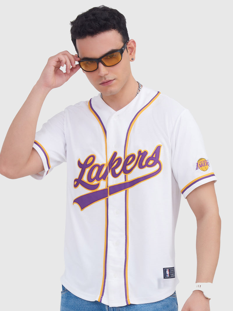 Los Angeles Lakers:Typography Baseball Shirt