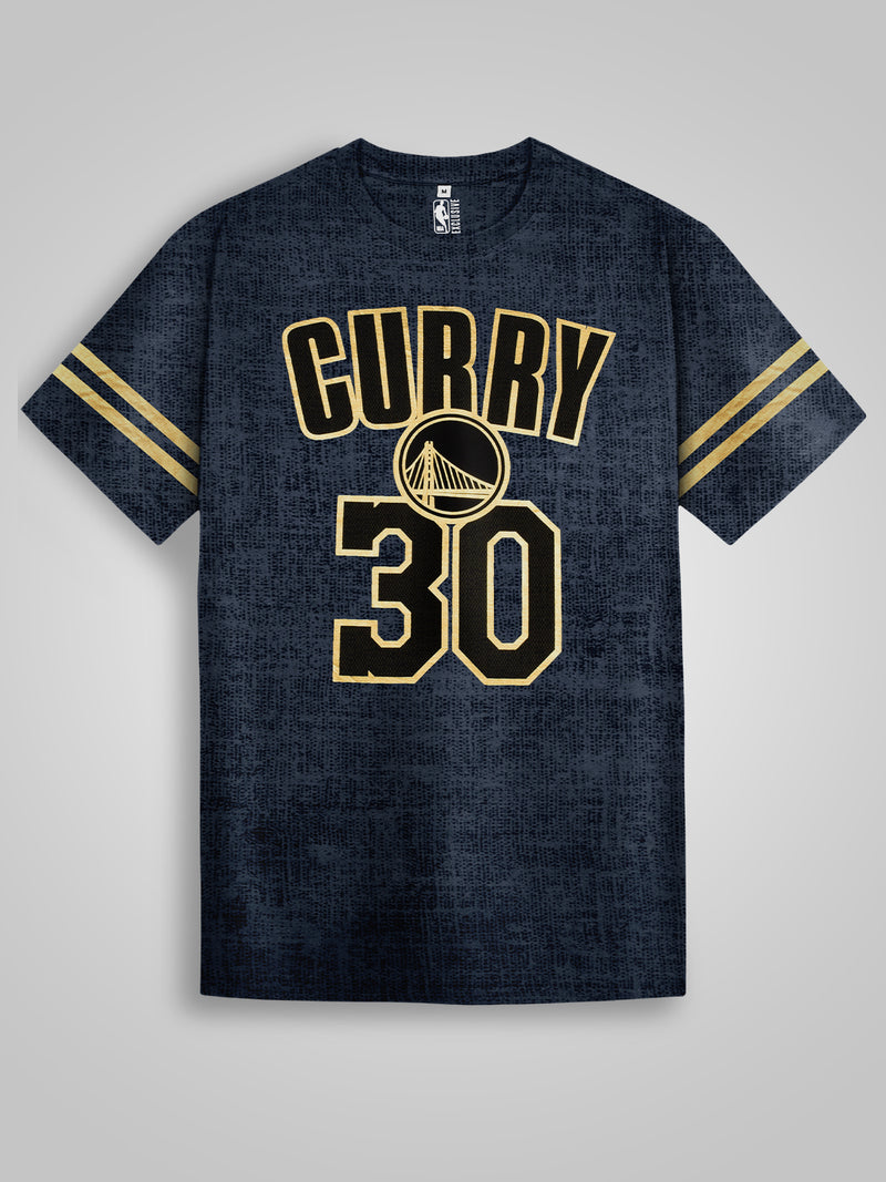 Steph Curry: Oversized Grunge T Shirt - Navy