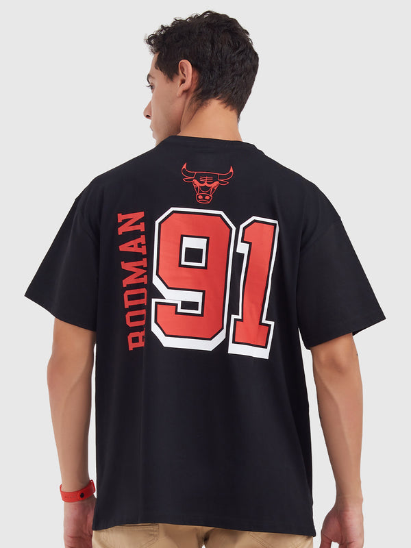 Dennis Rodman Classic Numbered Oversized T-Shirt - Black