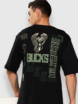 Milwaukee Bucks Midnight Black Oversized T-Shirt