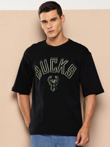 Milwaukee Bucks Midnight Black Oversized T-Shirt