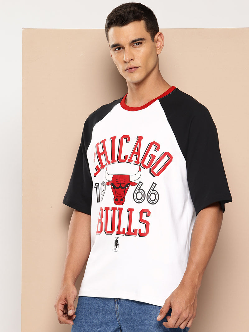 Chicago Bulls Contrast Colour Oversized T-Shirt