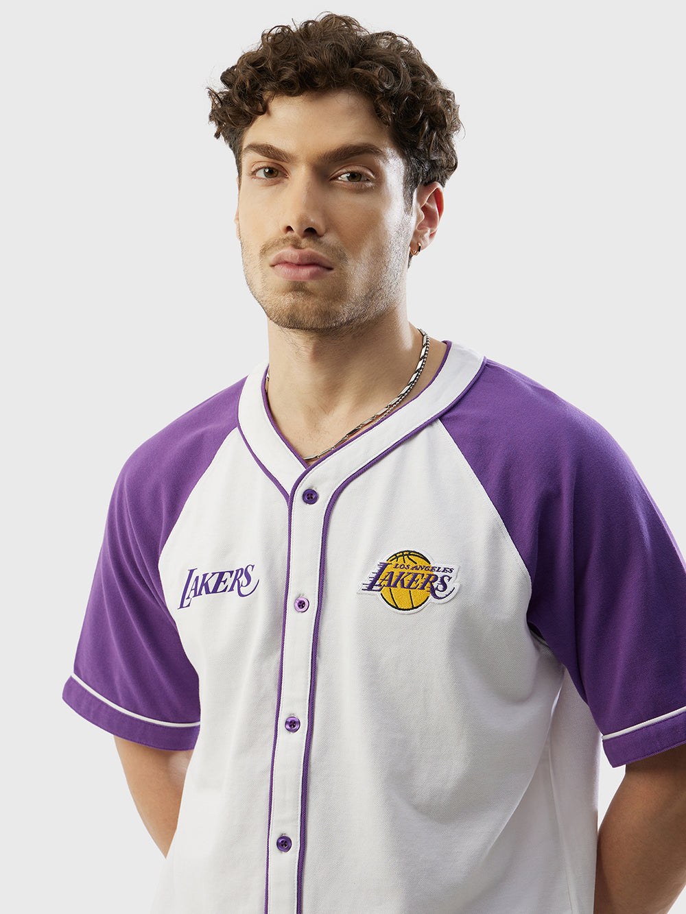 Los Angeles Lakers Knit Baseball Shirt – Shop The Arena