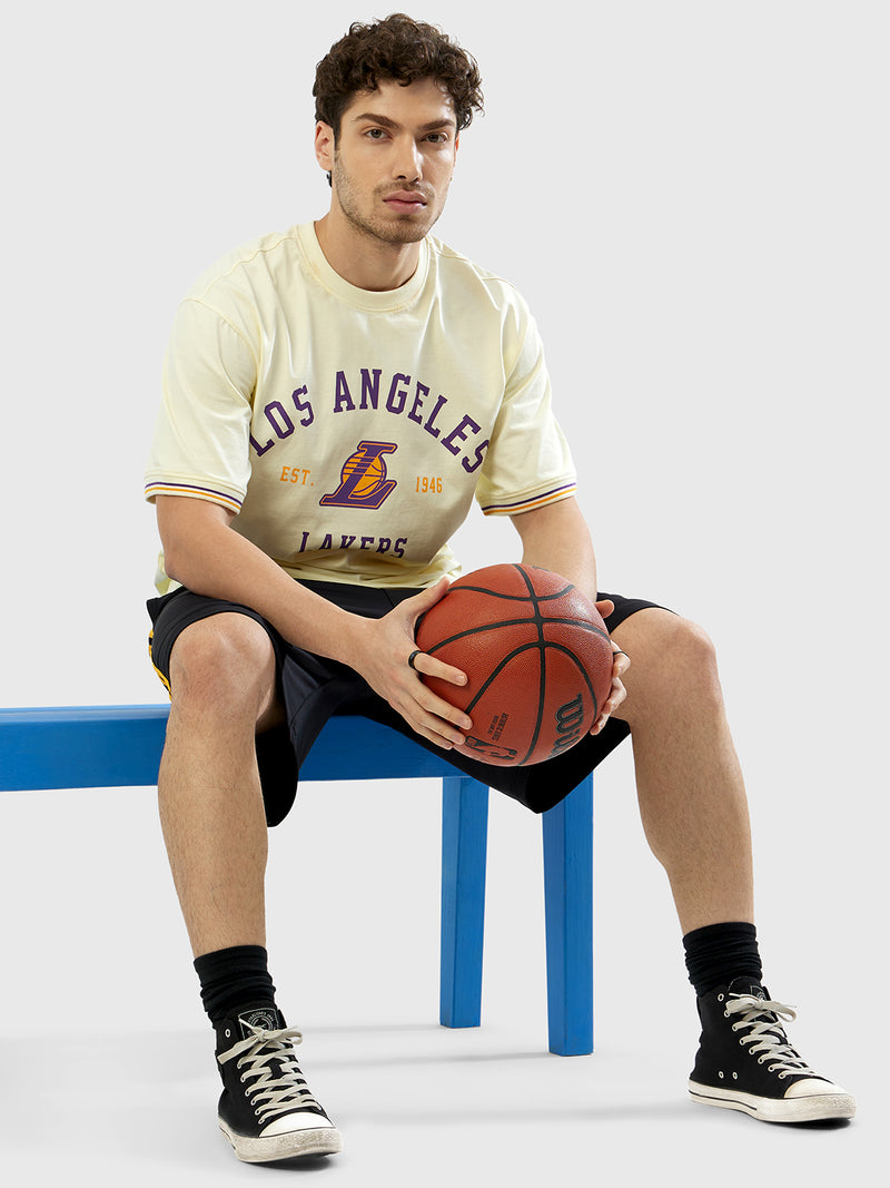 Los Angeles Lakers Off-White Oversized T-Shirt – Shop The Arena