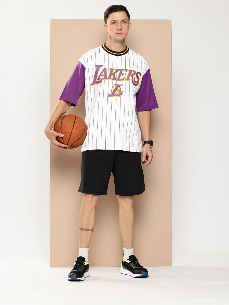 Los Angeles Lakers Striped Oversized T-Shirt