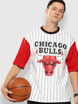 Chicago Bulls Striped Oversized T-Shirt