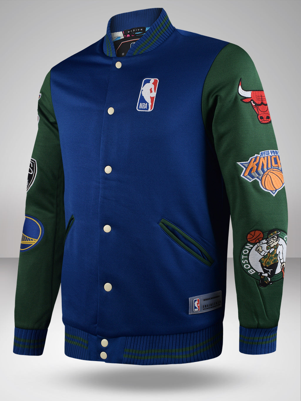 Multi Logo Jacket NBA: Multi-Logo Varsity Jacket – Shop The Arena