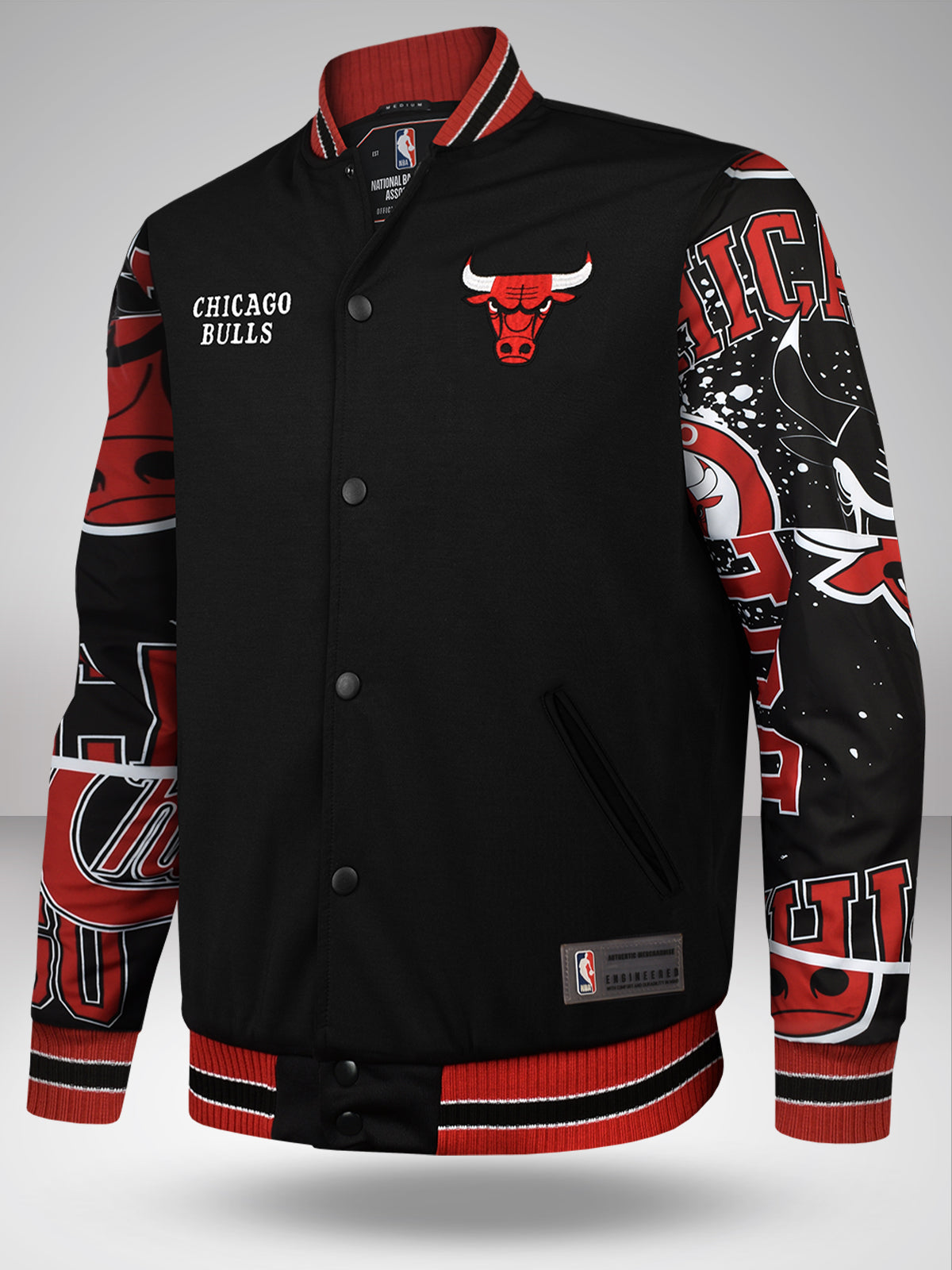 Chicago Bulls Printed Varsity Jacket Shop The Arena