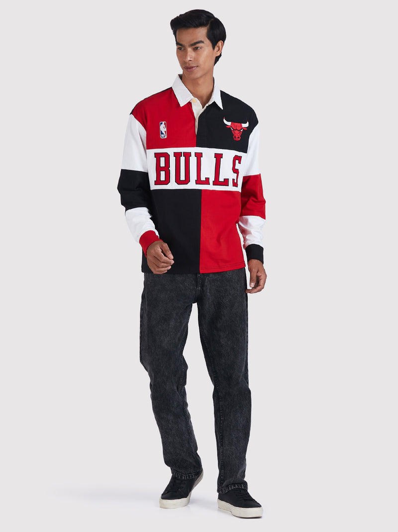 Chicago Bulls Embroidered Oversized Polo Full Sleeve