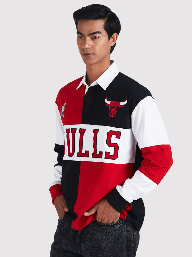 Chicago Bulls Embroidered Oversized Polo Full Sleeve