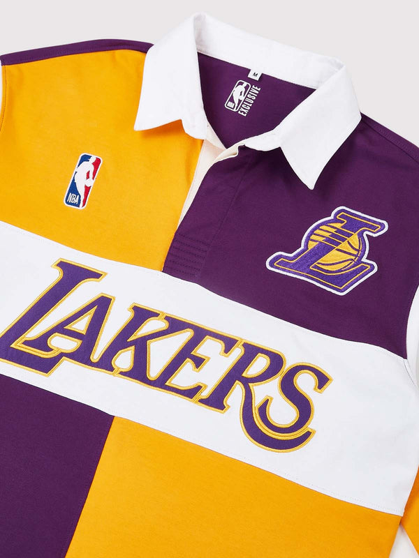 Los Angeles Lakers Embroidered Oversized Polo Full Sleeve