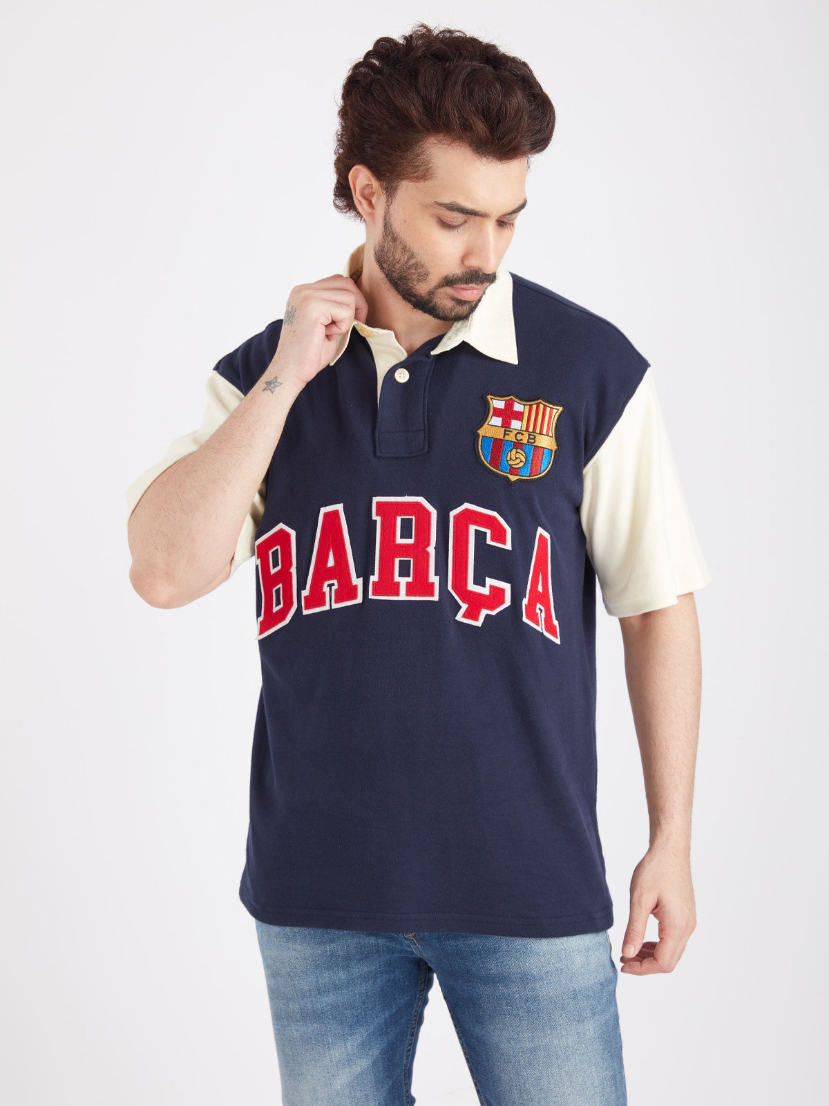 FC Barcelona Typography Oversized Polo – Shop The Arena