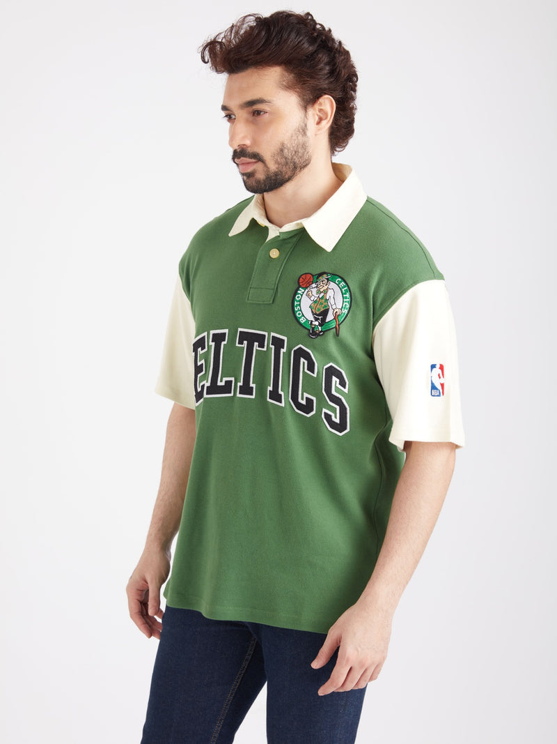 Boston Celtics Typography Oversized Polo