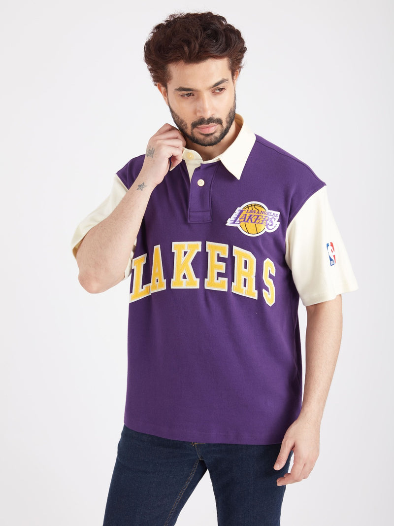 Los Angeles Lakers Typography Oversized Polo