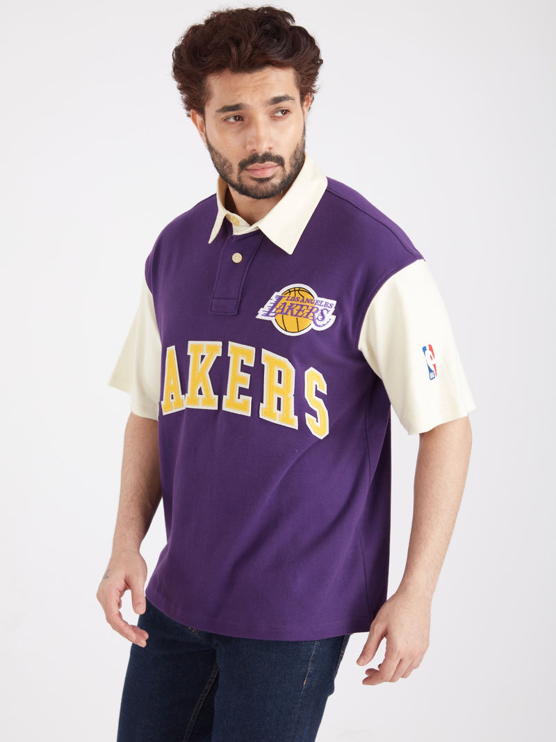 Los Angeles Lakers Typography Oversized Polo