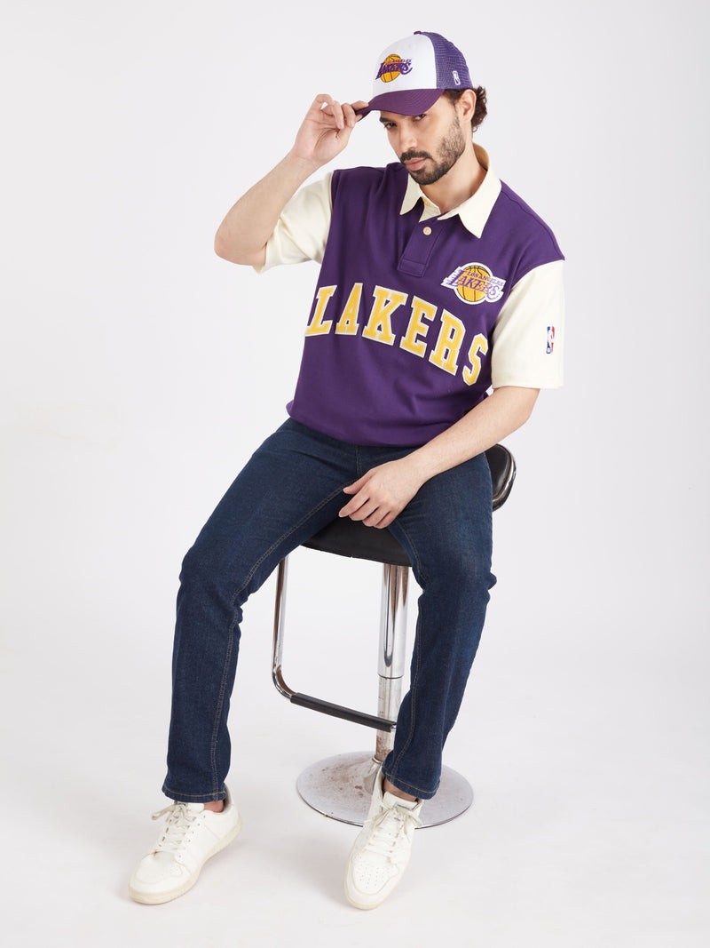 Los Angeles Lakers Typography Oversized Polo