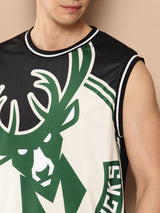 Milwaukee Bucks: Oversized Logo Sleeveless Jersey - Black