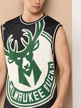 Milwaukee Bucks: Oversized Logo Sleeveless Jersey - Black