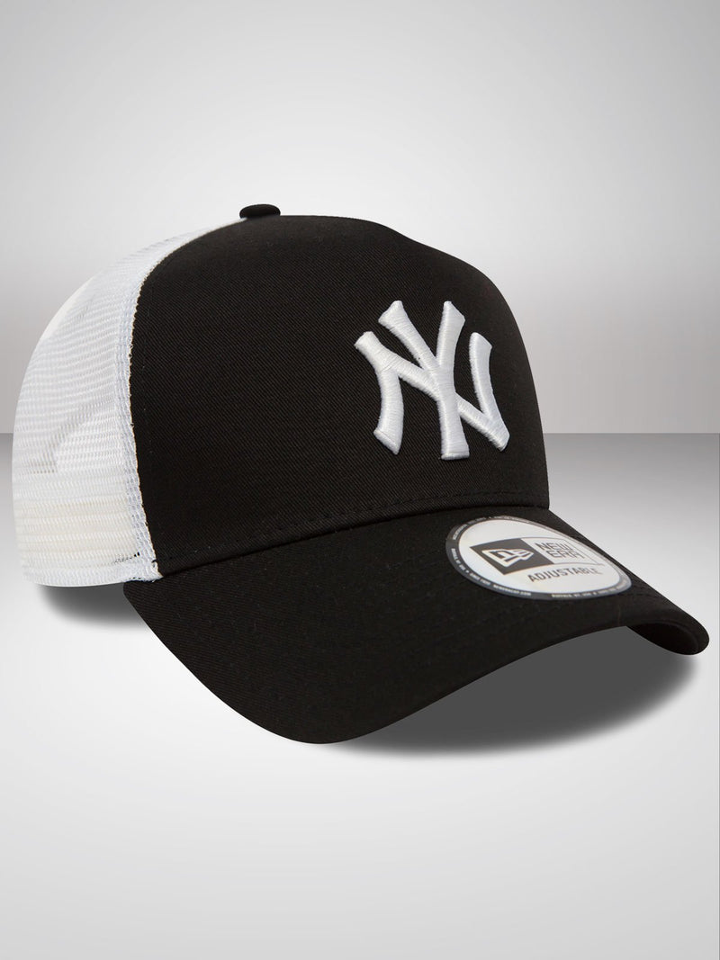 New York Yankees Clean Black A-Frame Trucker Cap - New Era